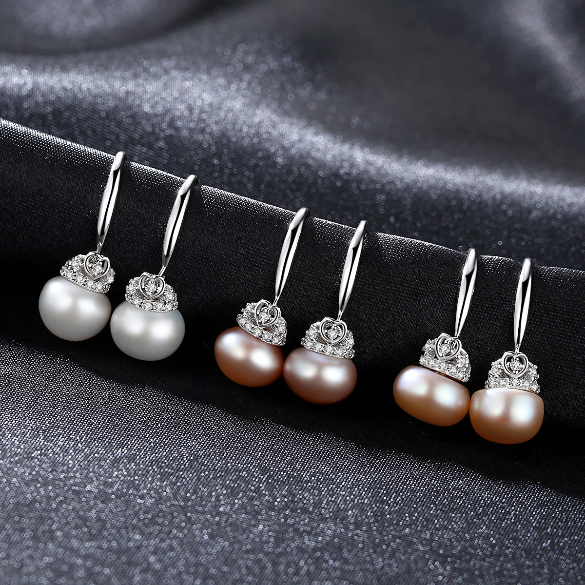 Eternal Love: Heart-Shaped Pearl S925 Silver Earrings