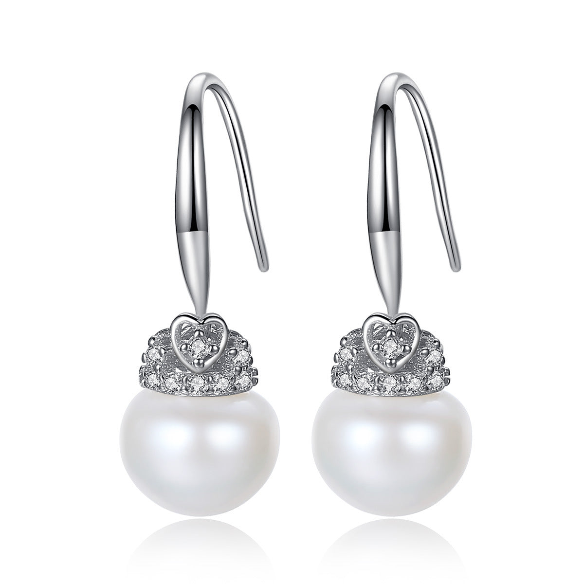 Eternal Love: Heart-Shaped Pearl S925 Silver Earrings