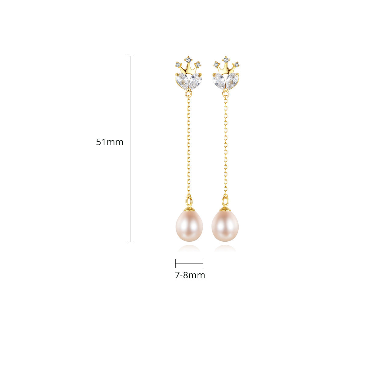 Regal Radiance: Crown Jewel S925 Silver Pearl Earrings