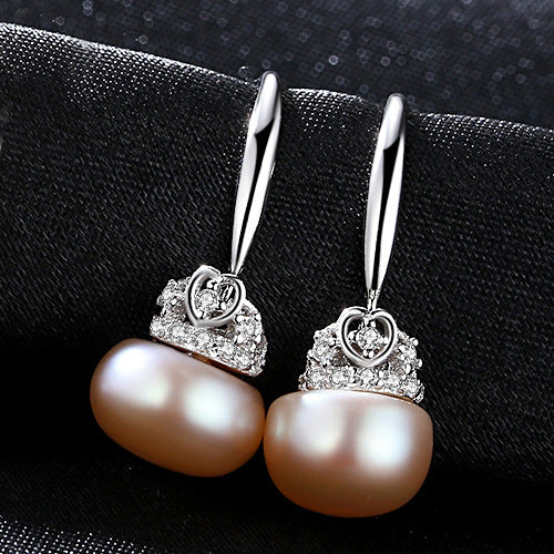 Eternal Love: Heart-Shaped Pearl S925 Silver Earrings