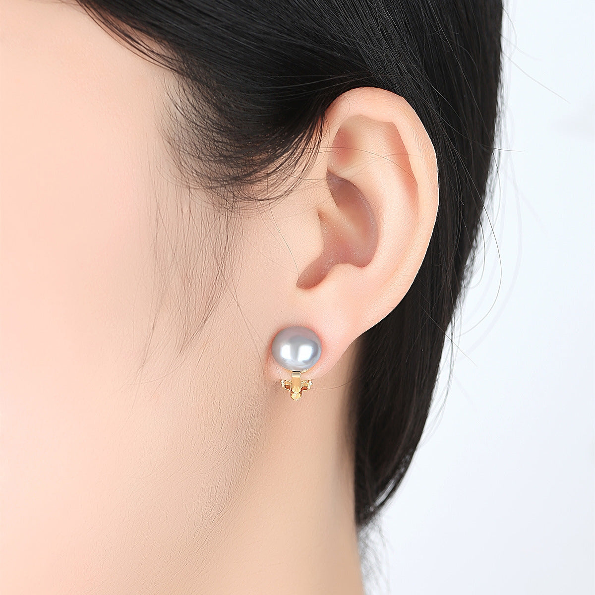 Lunar Whispers: S925 Silver Half-Moon Pearl Earstuds