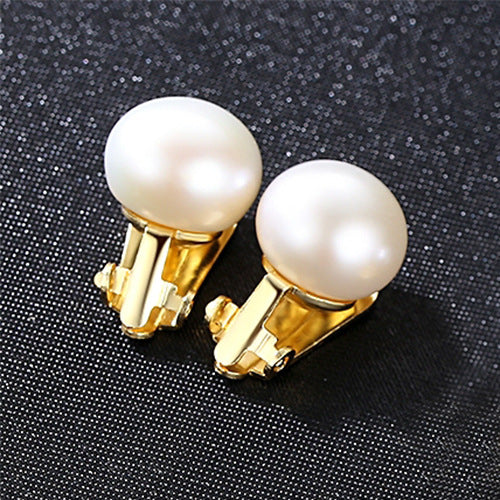 Lunar Whispers: S925 Silver Half-Moon Pearl Earstuds