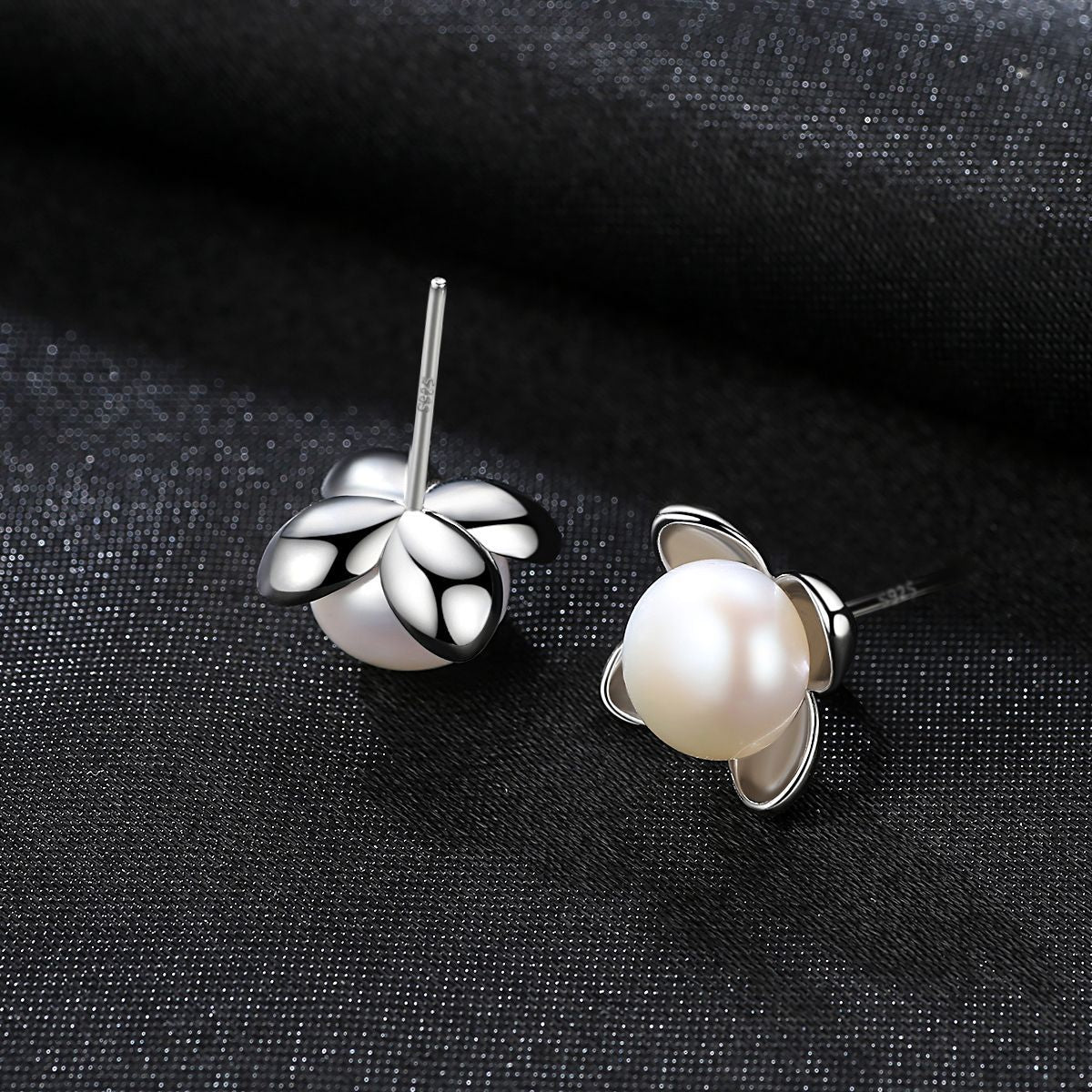 Pearl Swirls: S925 Silver Spiral Pearl Ear Adornments