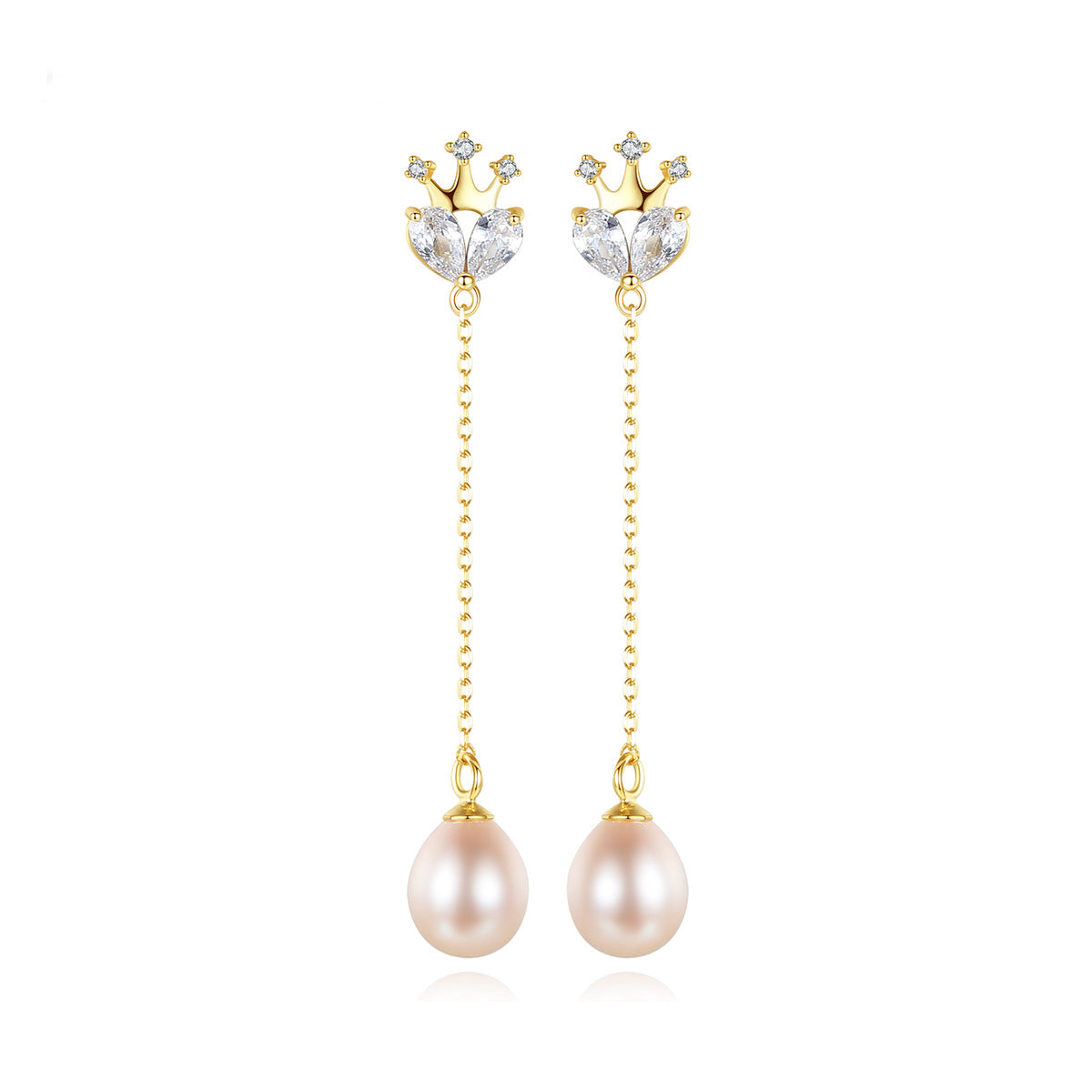 Regal Radiance: Crown Jewel S925 Silver Pearl Earrings