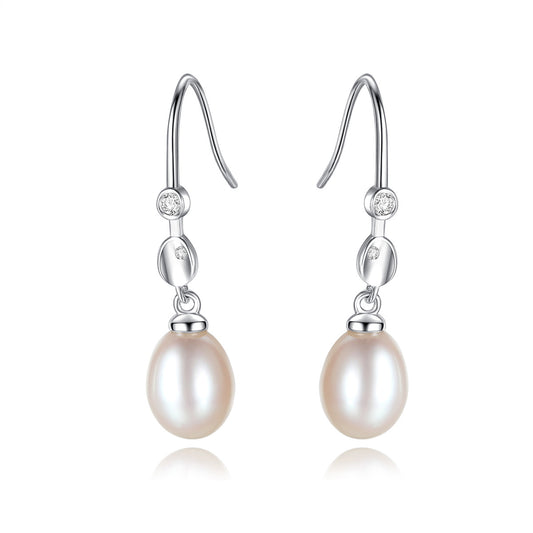 S925 Silver Climbers with Pearls: Modern Ascent Earrings