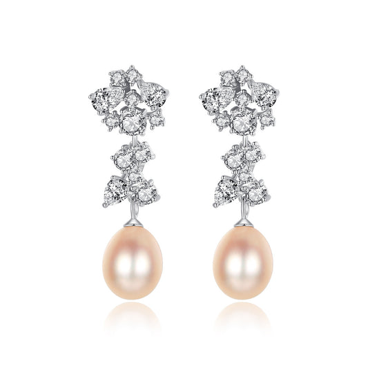 Lustrous Pearls in Silver Setting: S925 Pearl Ear Adornments