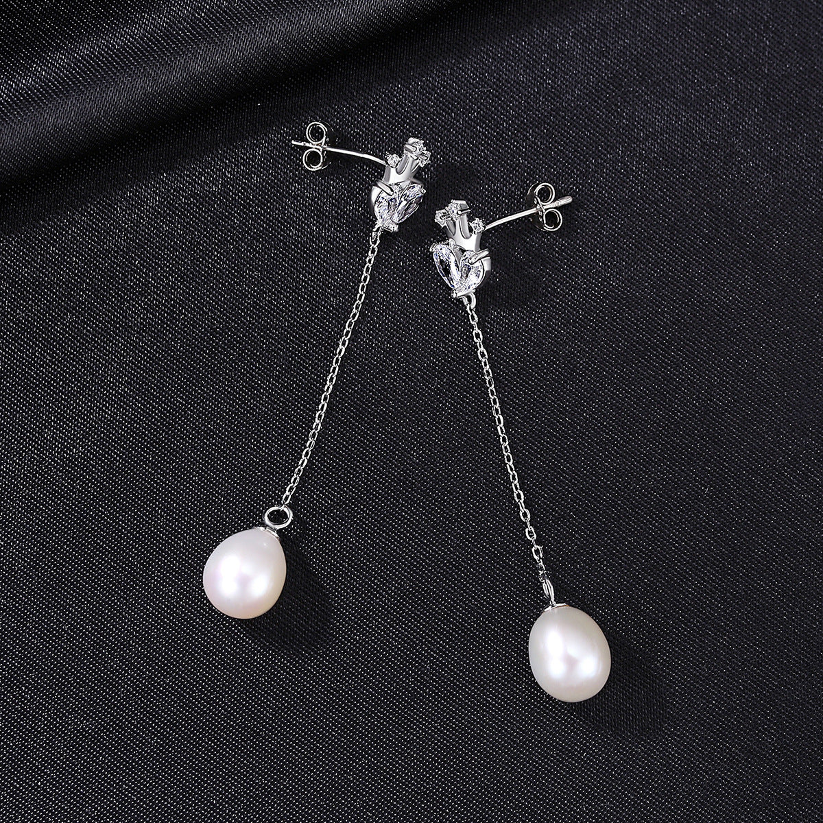 Regal Radiance: Crown Jewel S925 Silver Pearl Earrings