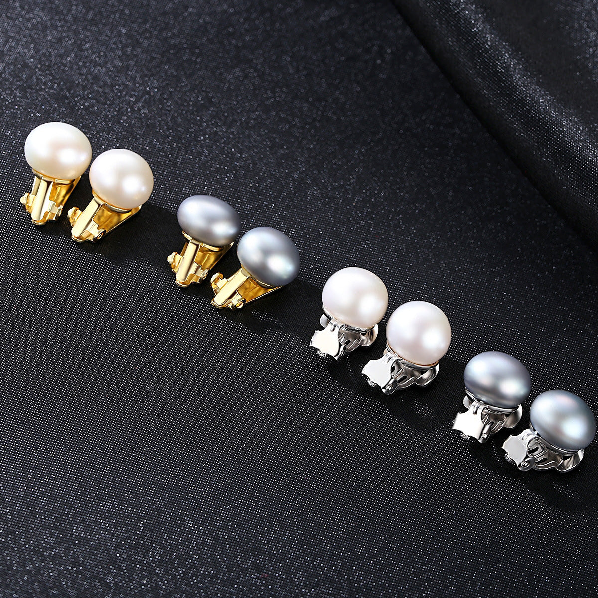 Lunar Whispers: S925 Silver Half-Moon Pearl Earstuds