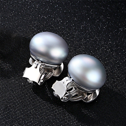 Lunar Whispers: S925 Silver Half-Moon Pearl Earstuds