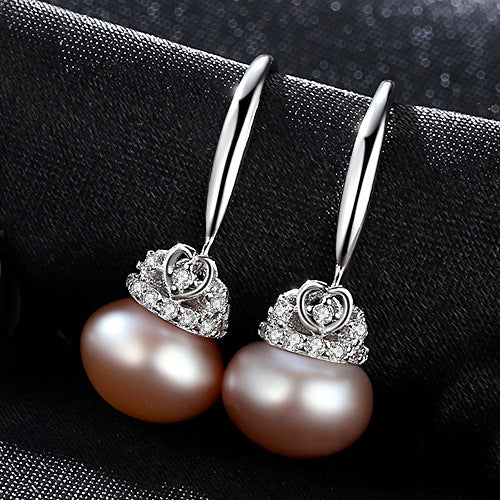 Eternal Love: Heart-Shaped Pearl S925 Silver Earrings