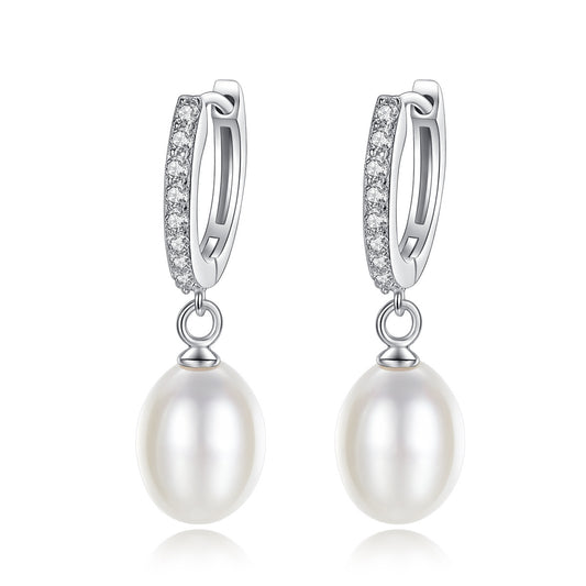 Rustic Glamour: Hammered S925 Silver Pearl Ear Adornments