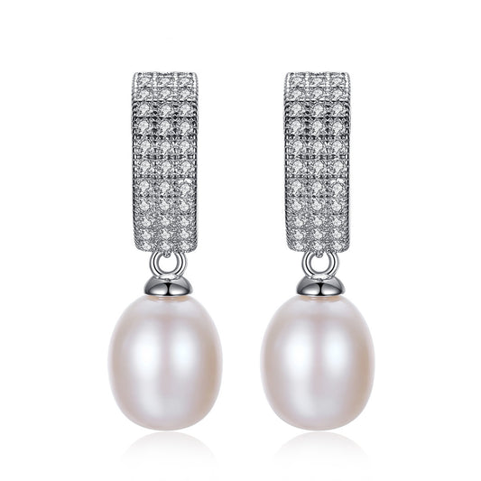 Royal Radiance: Crown Pearl S925 Silver Ear Adornments