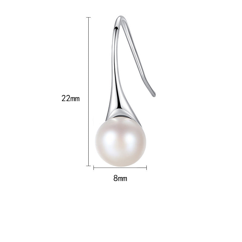 Effortless Grace: White Pearl Earrings with S925 Silver Pins