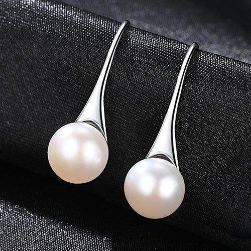 Effortless Grace: White Pearl Earrings with S925 Silver Pins