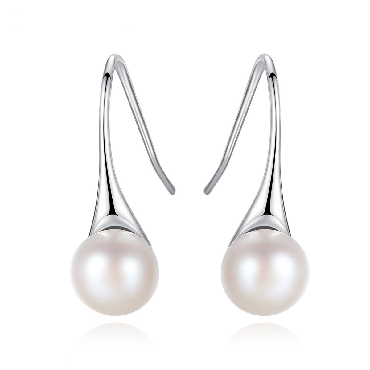 Effortless Grace: White Pearl Earrings with S925 Silver Pins